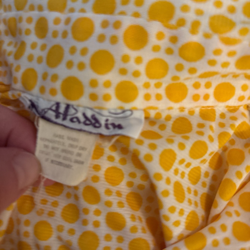 Chic Yellow Patterned Button Down Shirt - image 3
